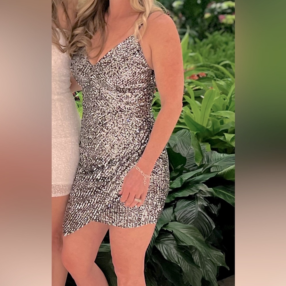 Party dress bachelorette Vegas sequins stretchy